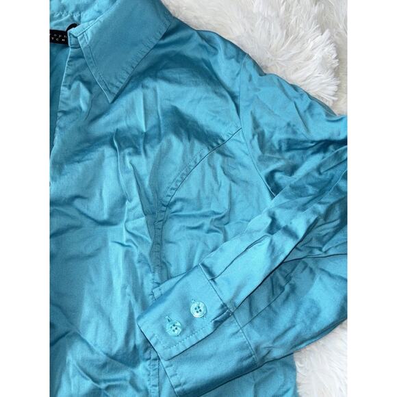 Apostrophe Stretch Women’s Sz. 14 Turquoise 3/4 Blouse. Pretty - Picture 2 of 7